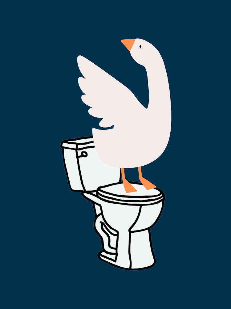 Silly Goose on Toilet Navy
