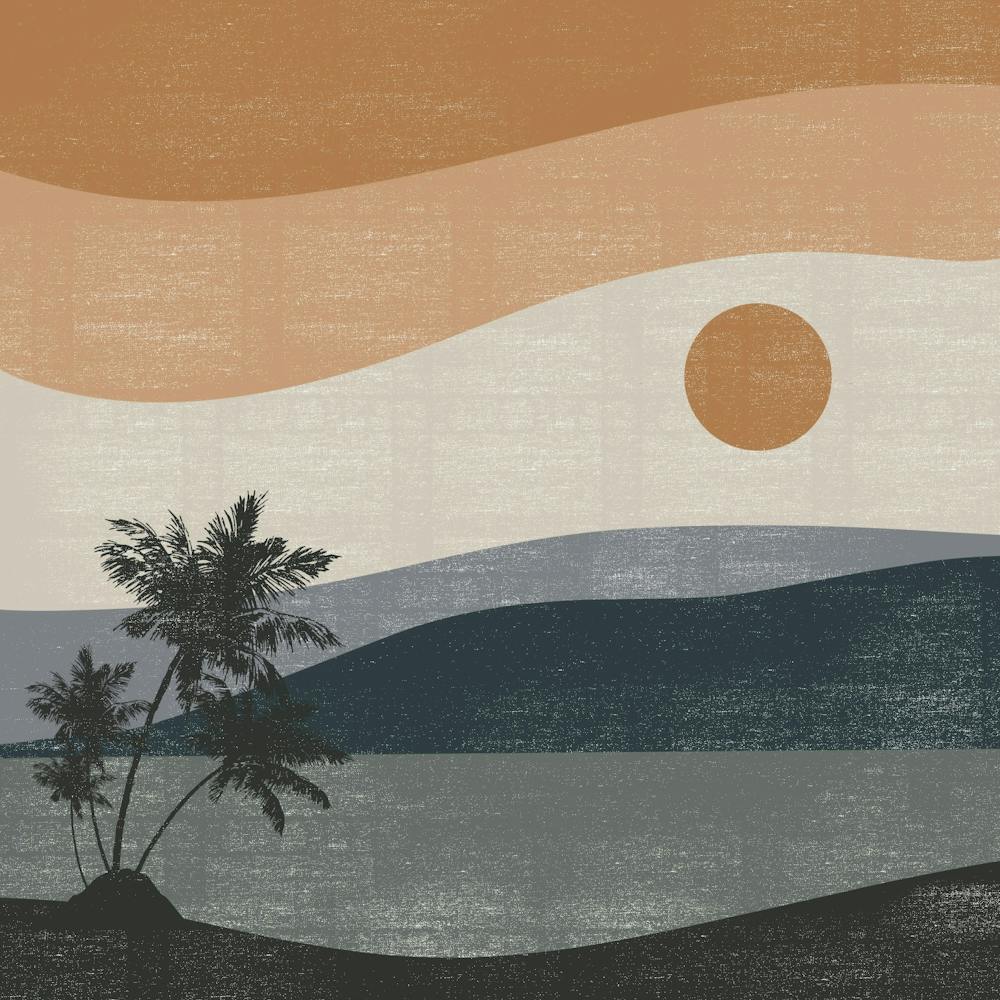 Sunset With Palm Trees 1