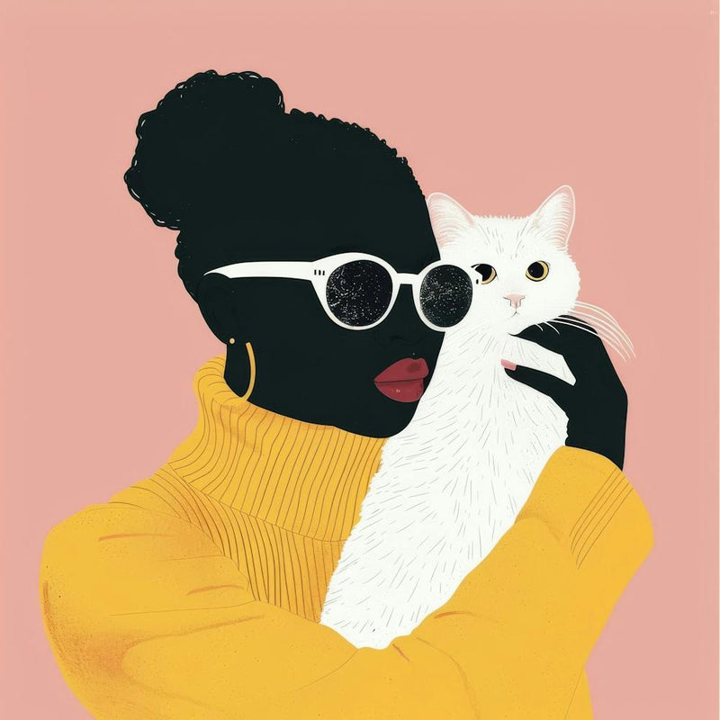 Black Woman With Cat