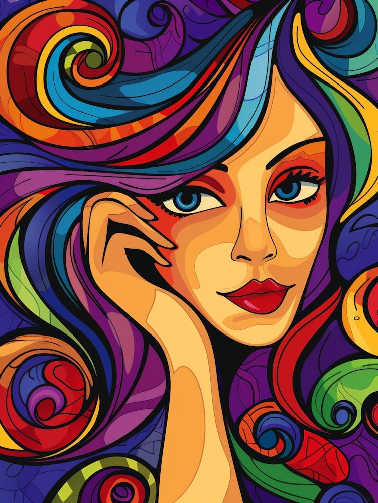 Girl With Colorful Hair 3