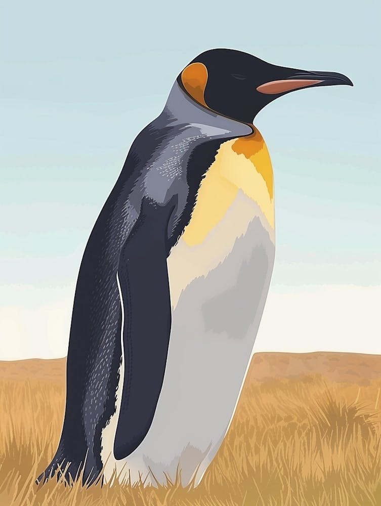 Emperor Penguin Salisbury Plain Minimalist Illustration 7