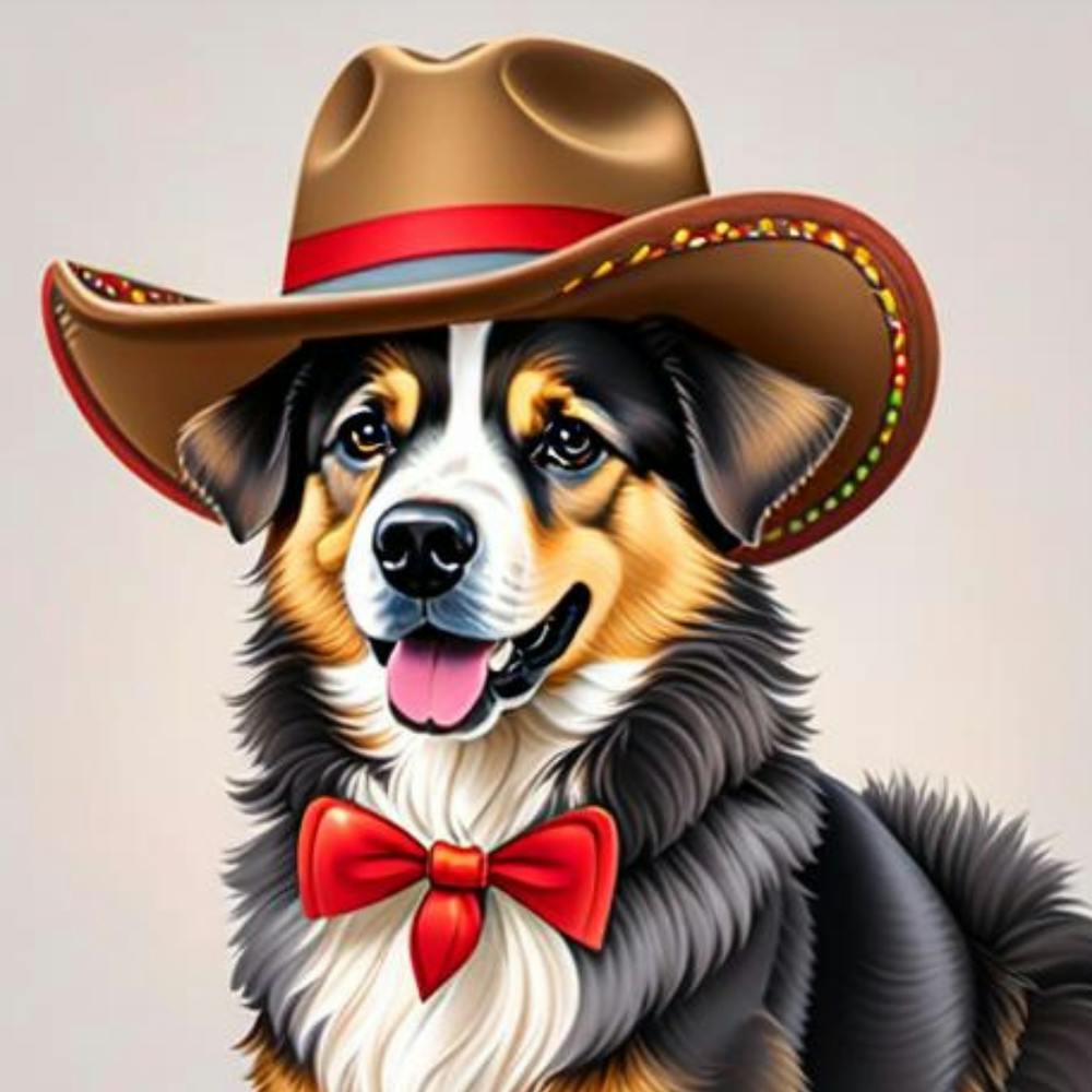 Dog In A Cowboy Hat