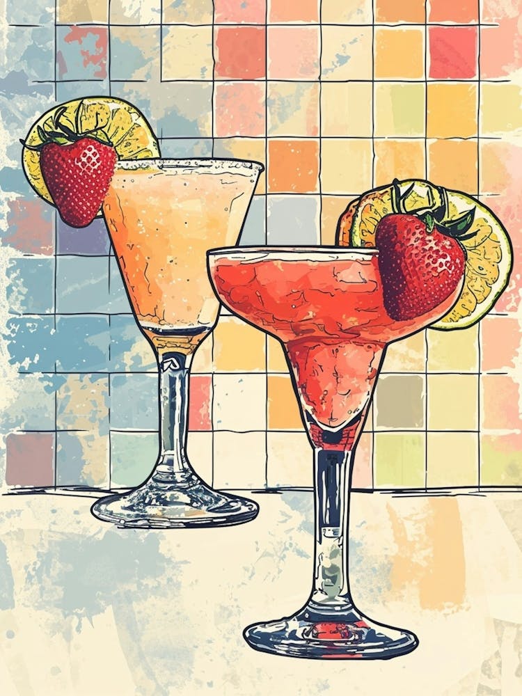 Fruity Daiquiri Watercolour Geometric 1