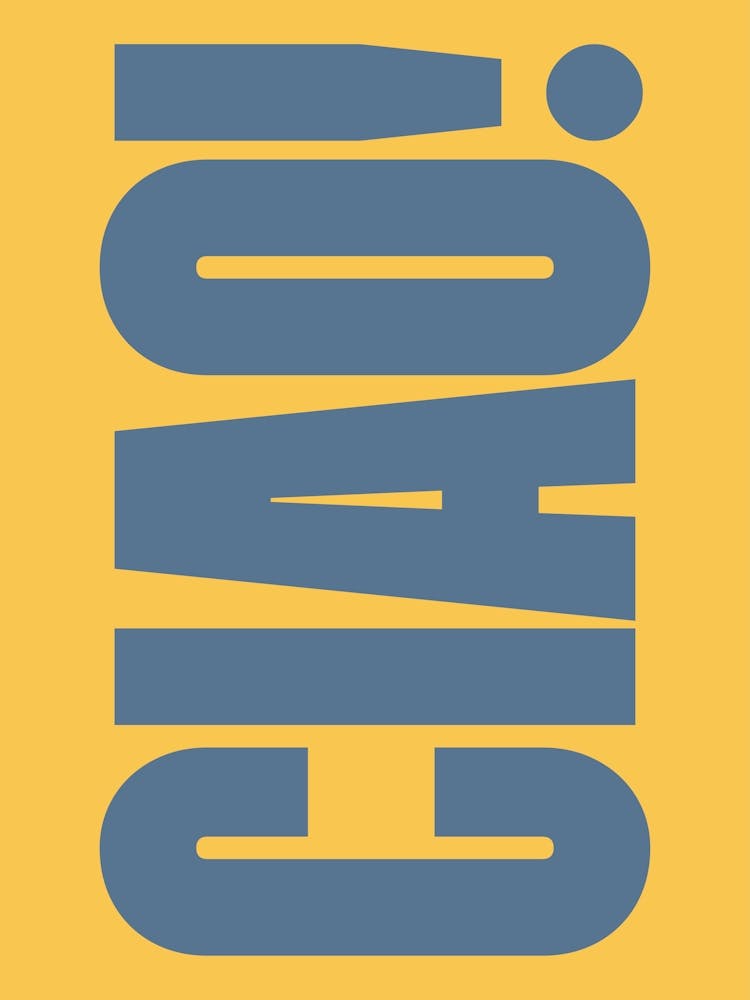 Ciao - Blue & Yellow Typography