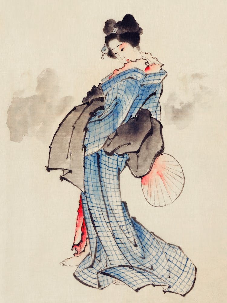 Frau, Ganzkörperporträt, Katsushika Hokusai