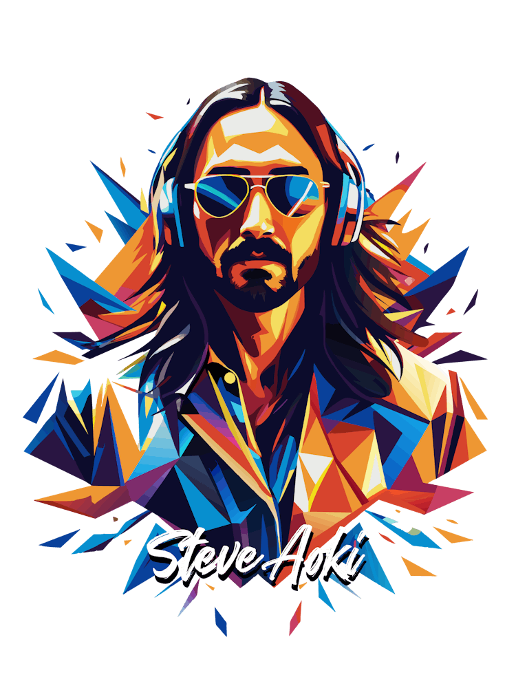 Steve Aoki 03 Portrait Music Icon WPAP Pop Art Style