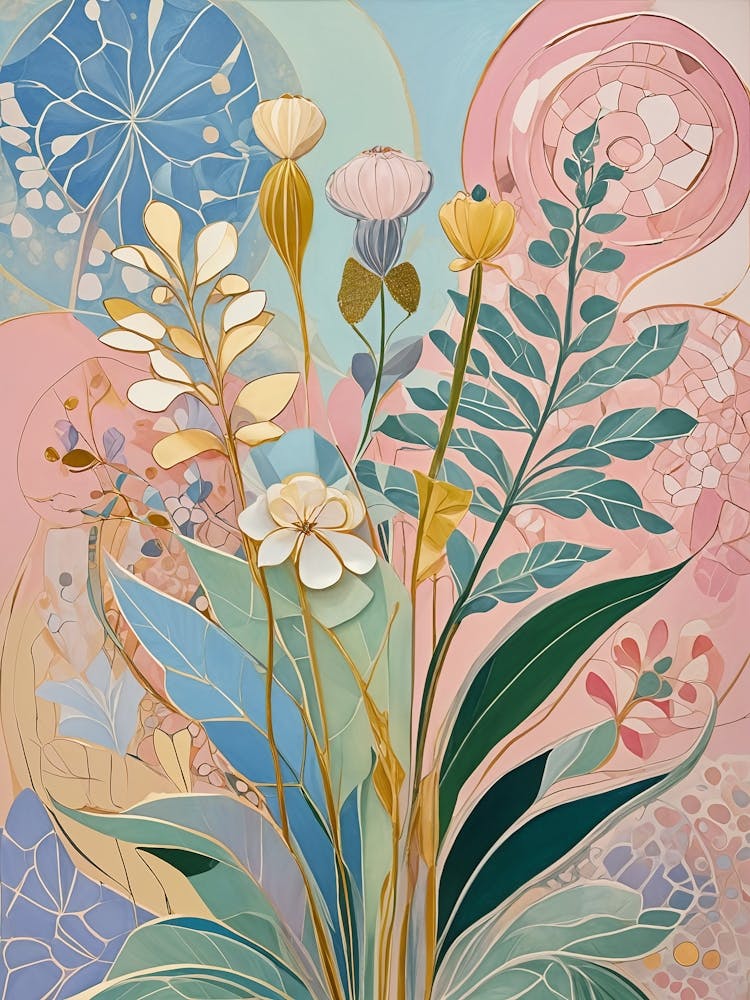 Abstract Pastel Flower Dance