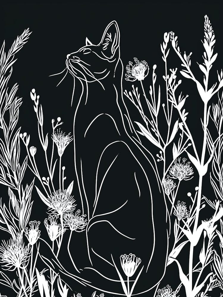 Nebelung Cat Minimalist Illustration 4