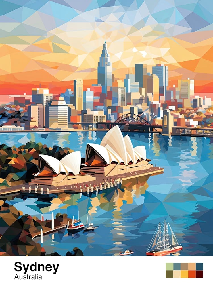 Sydney, Australia, Geometric Illustration 1 Poster