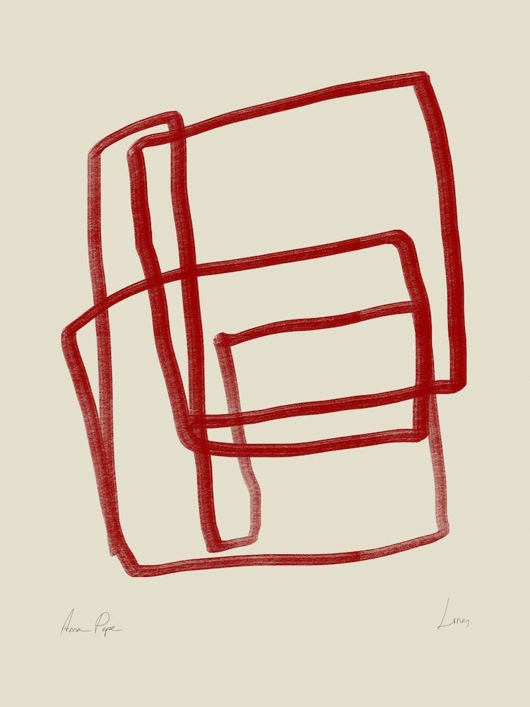 Rote dicke Linien auf Beige