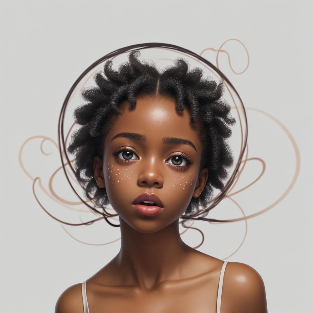 Young Black Girl With Dreadlocks