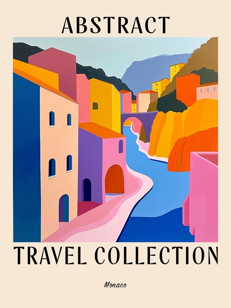 Abstract Travel Collection Poster Monaco 4