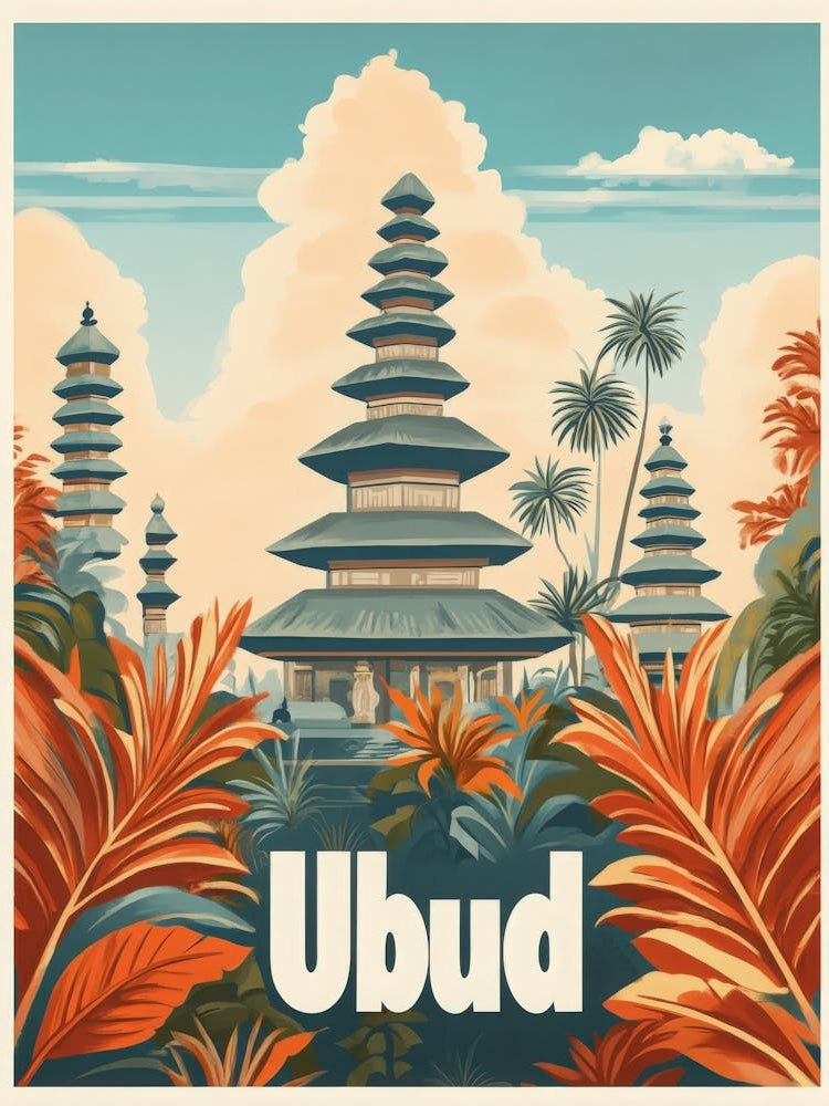 Aihrgdesign A Classic 1960s Travel Poster For Ubud