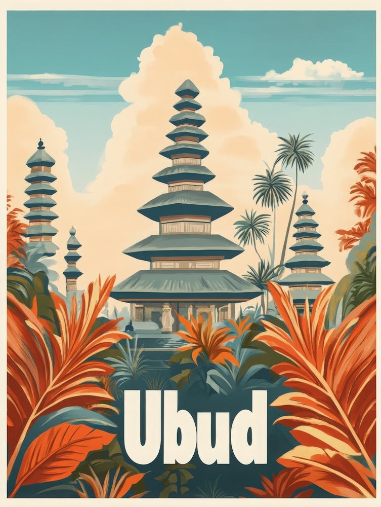 Aihrgdesign A Classic 1960s Travel Poster For Ubud