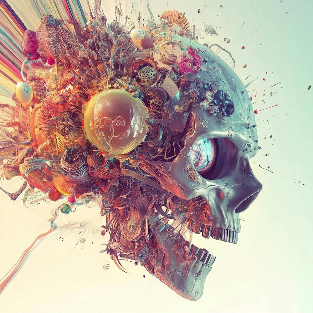 Headshot Exploding Skull Art