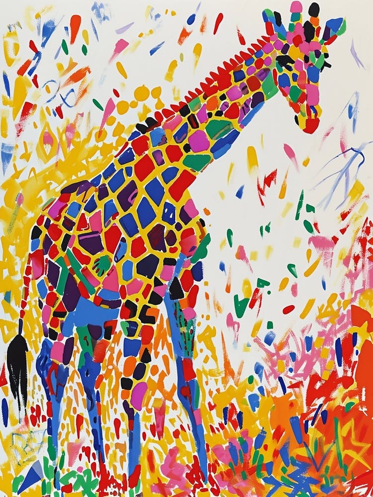 Rainbow Geometric Giraffe 2