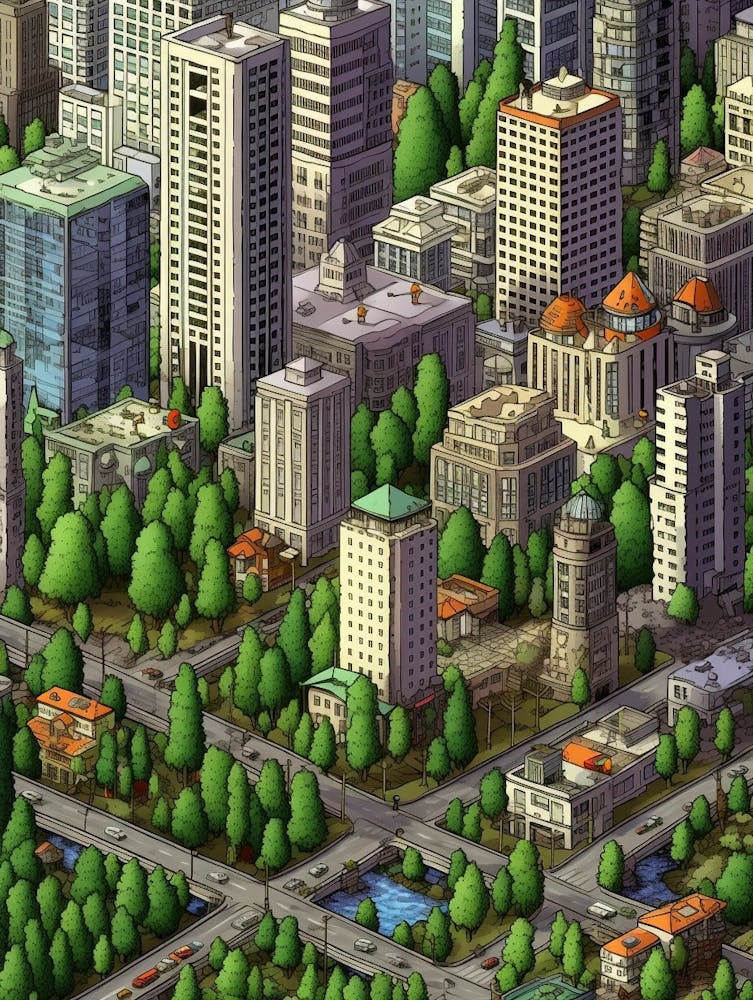 Bellevue Washington Pixel Art 13