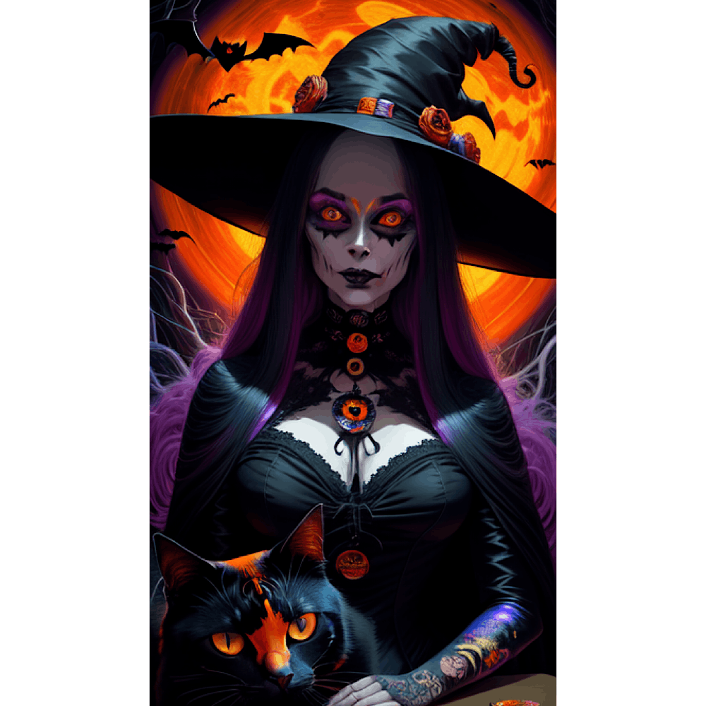 Dark witch and familiar