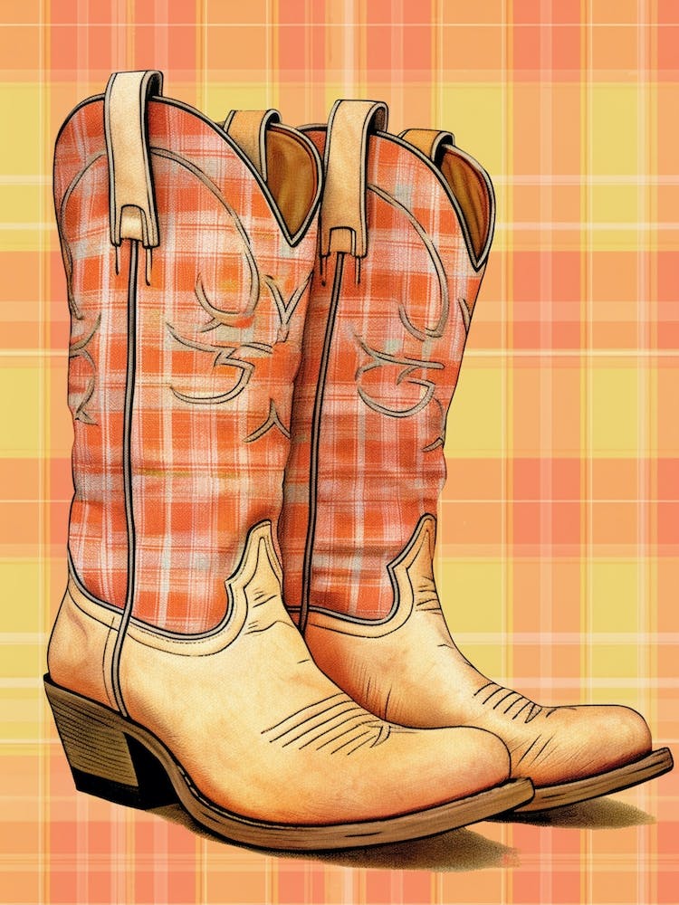 Checkered Cowgirl Boots 1