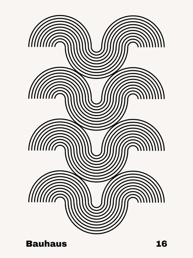 Geometric Bauhaus Poster B&W 16