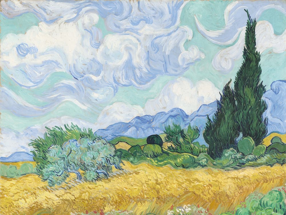 A Wheatfield With Cypresses, Vincent van Gogh