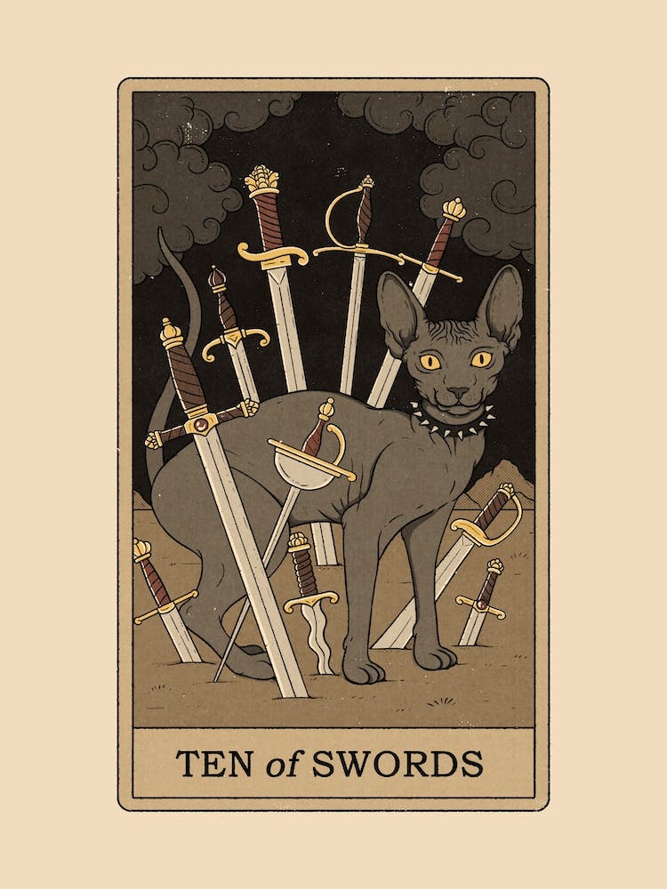 Ten Of Swords   Cats Tarot