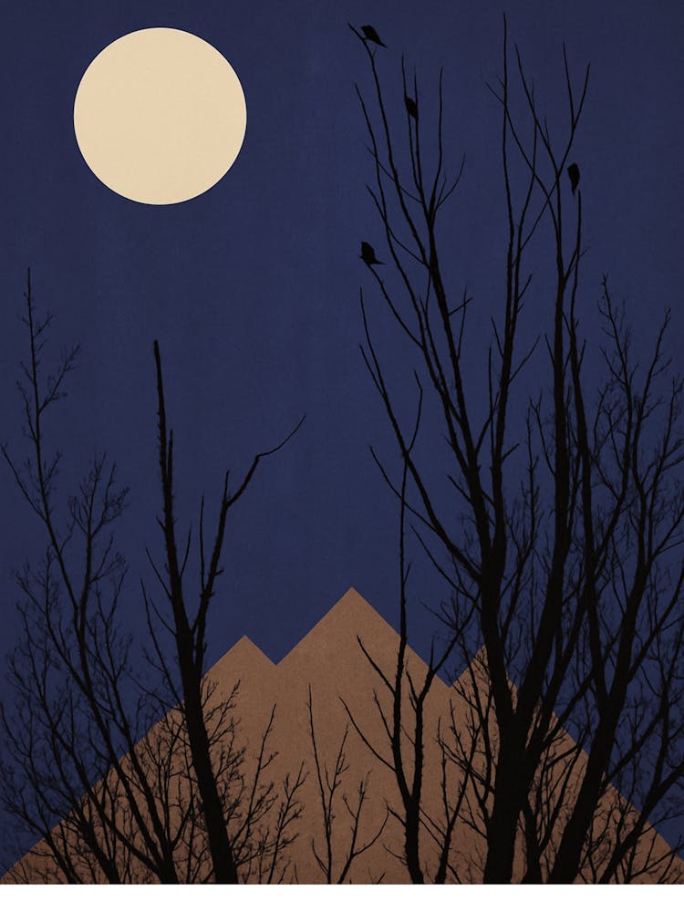 Black Forrest Full Moon In The Mountains