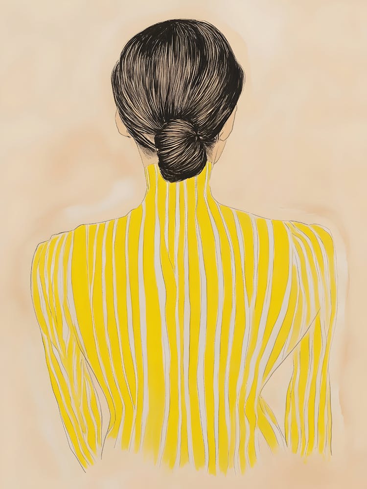 Back View Of A Woman In Yellow