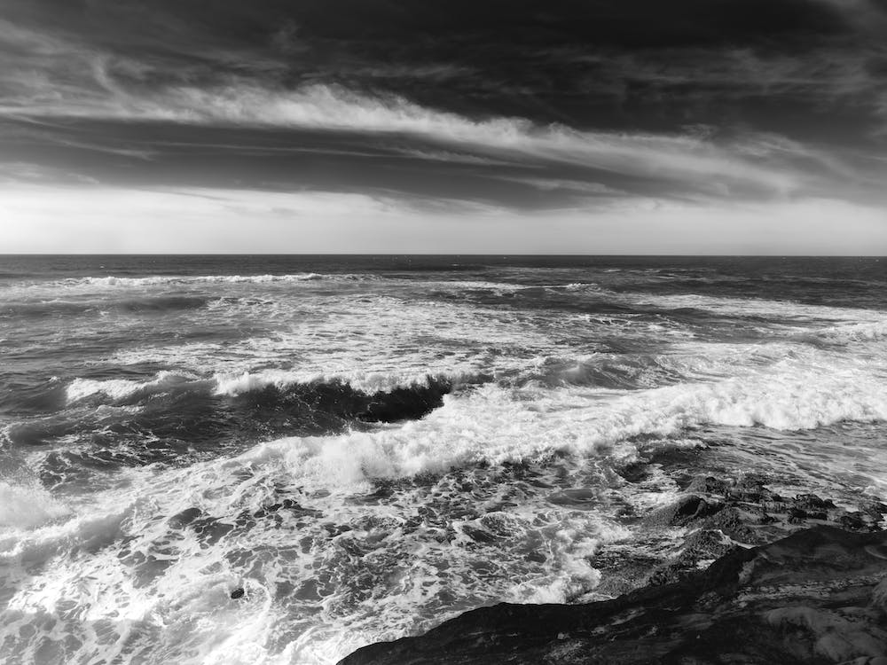 Monochrome Sunset Cliffs II