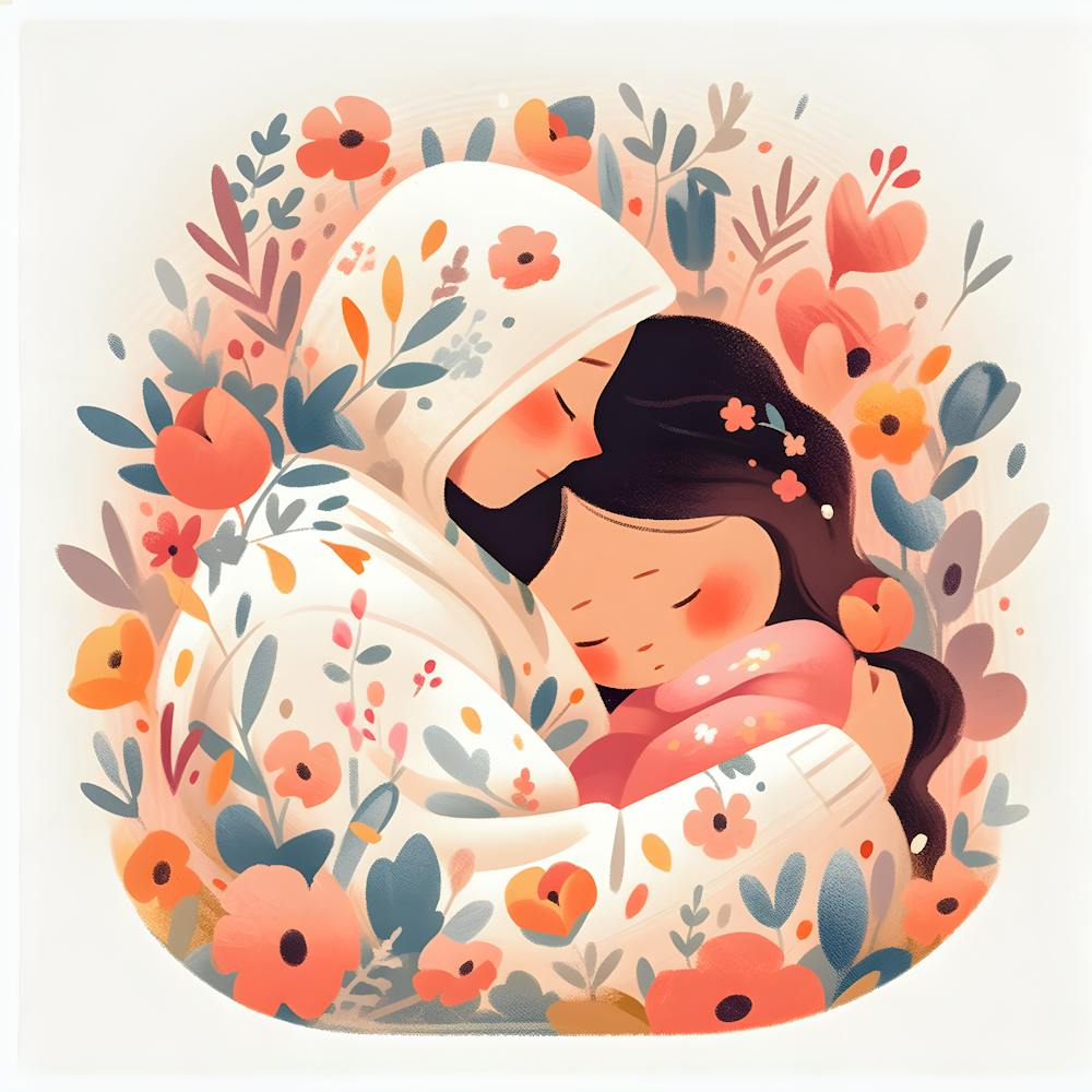 Loving Arms Scandinavian Style Mother And Child Poster