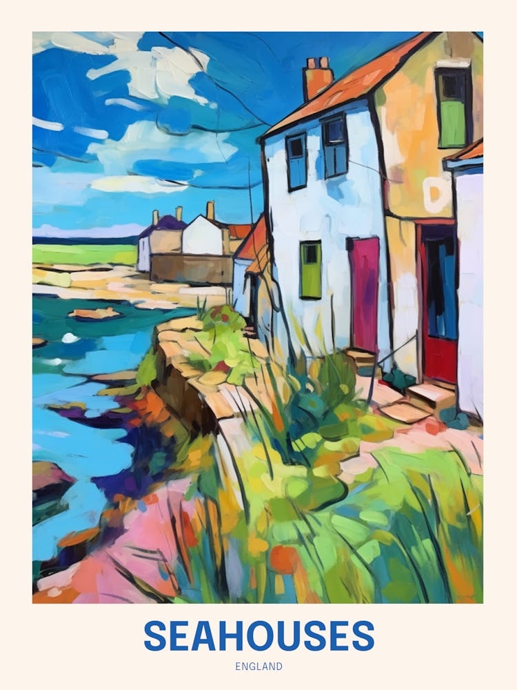 Seahouses England 3 Uk Travel Poster