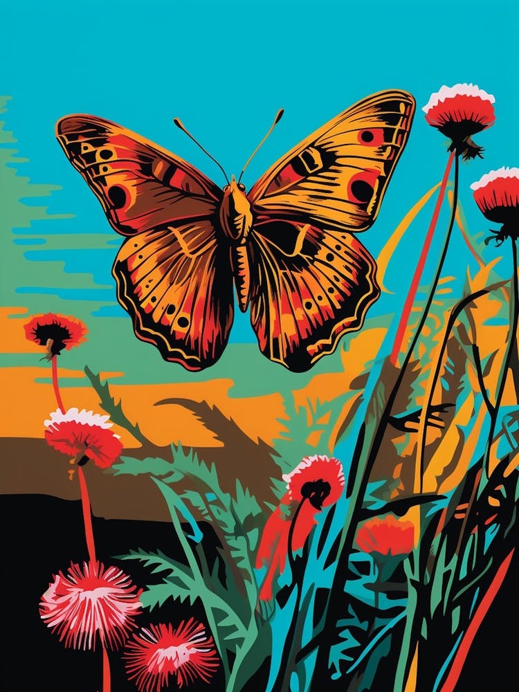 Pop Art Meadow Brown Butterfly 2