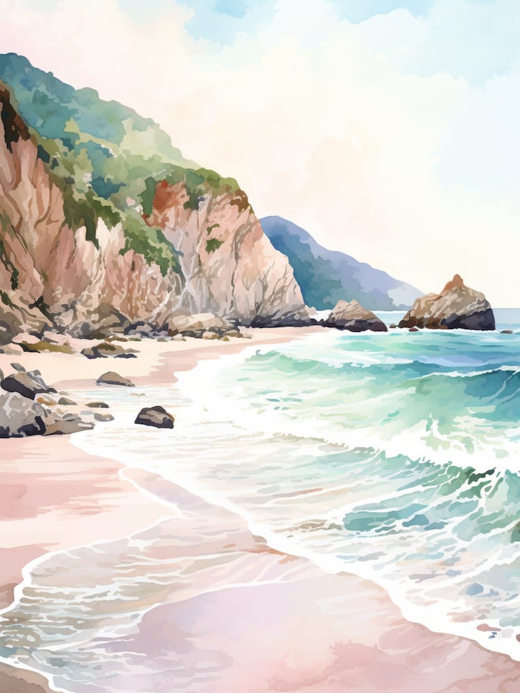 A Sketch Of Pfeiffer Beach, Big Sur California Usa 2