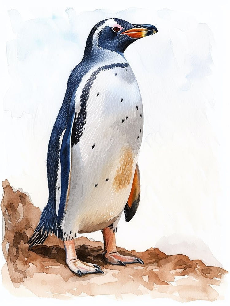 Humboldt Penguin King George Island Watercolour Painting 2