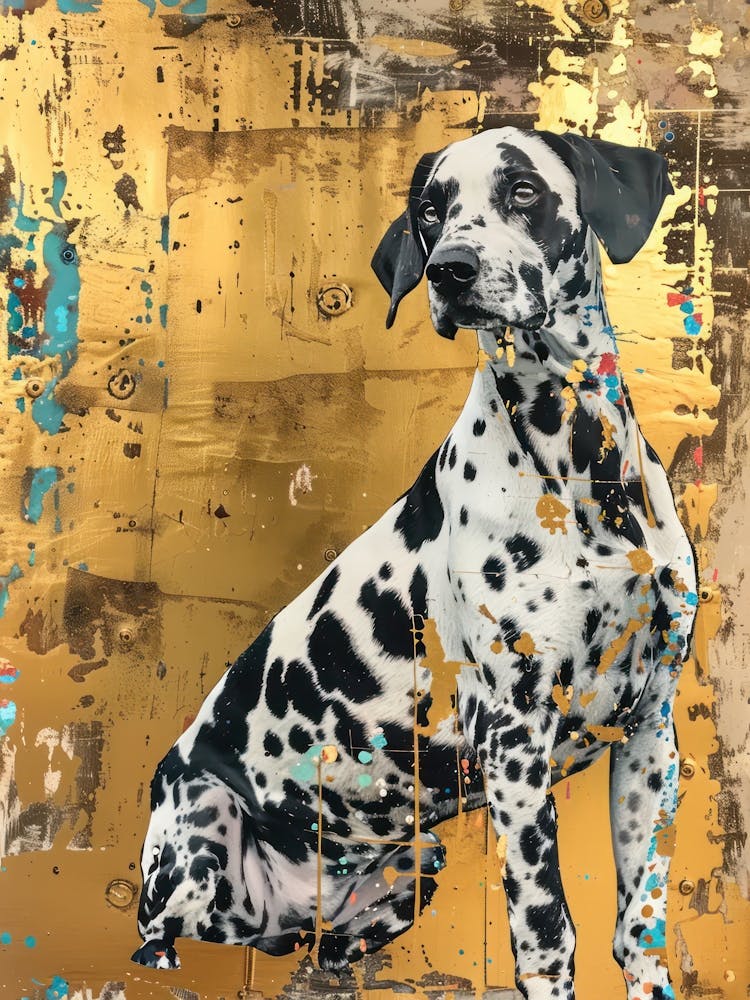 Dalmatian Dog Gold Effect Collage 2