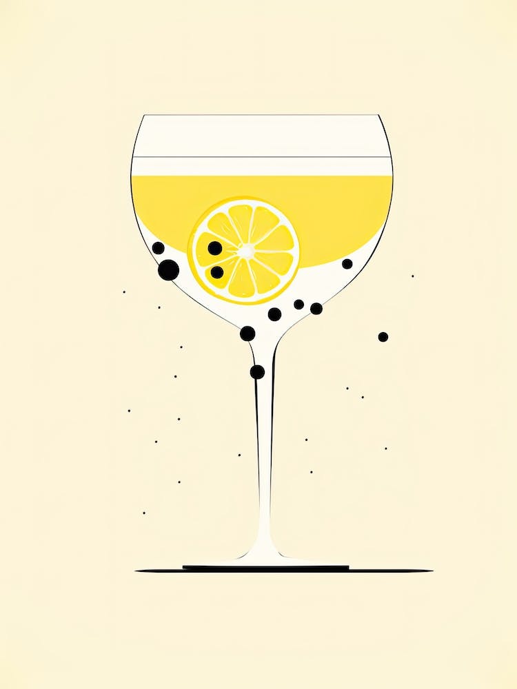 Mid Century Modern French 75 Martini Floral Infusion Cocktail 3