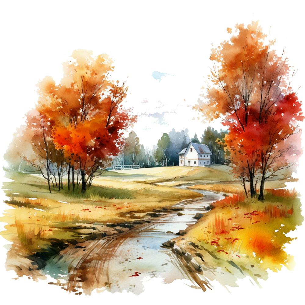 Watercolor Autumn Landscape 41
