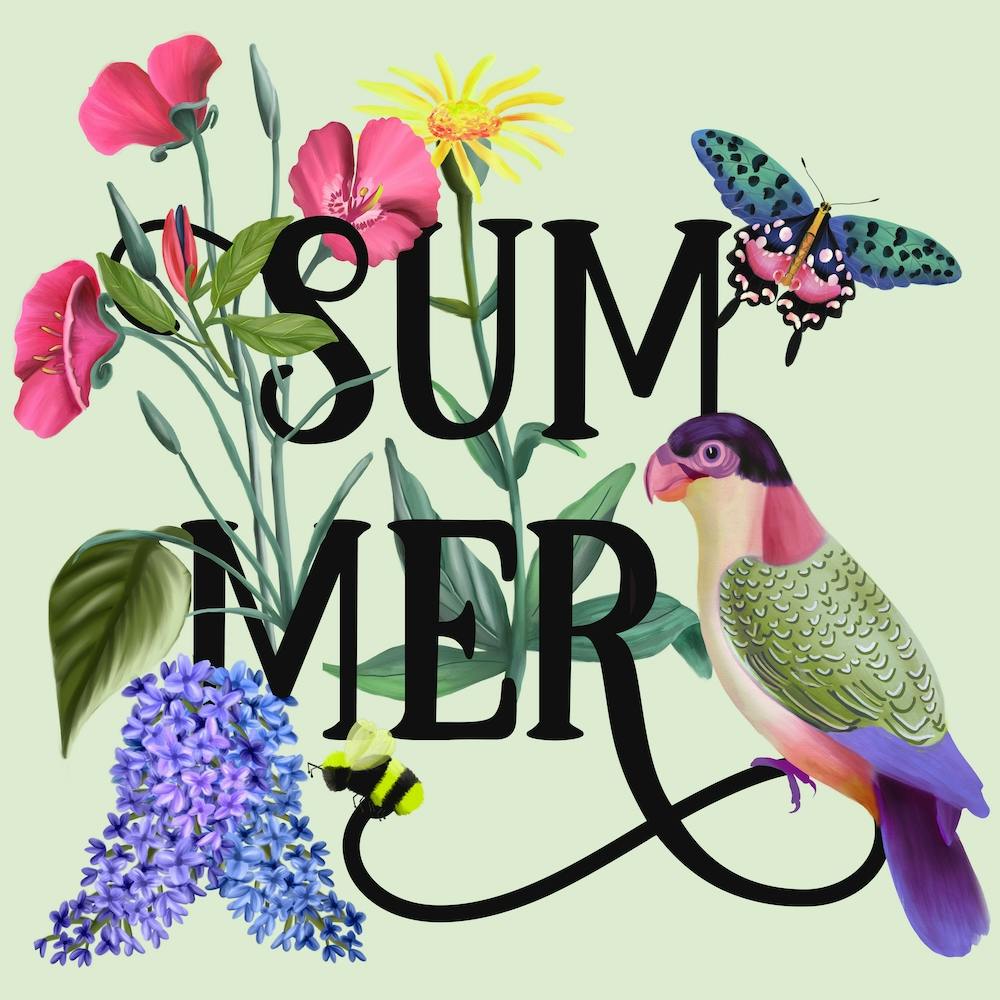 Botanical Summer Square