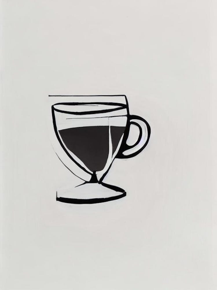 Coffee Cup Picasso Line Drawing Cocktail Poster