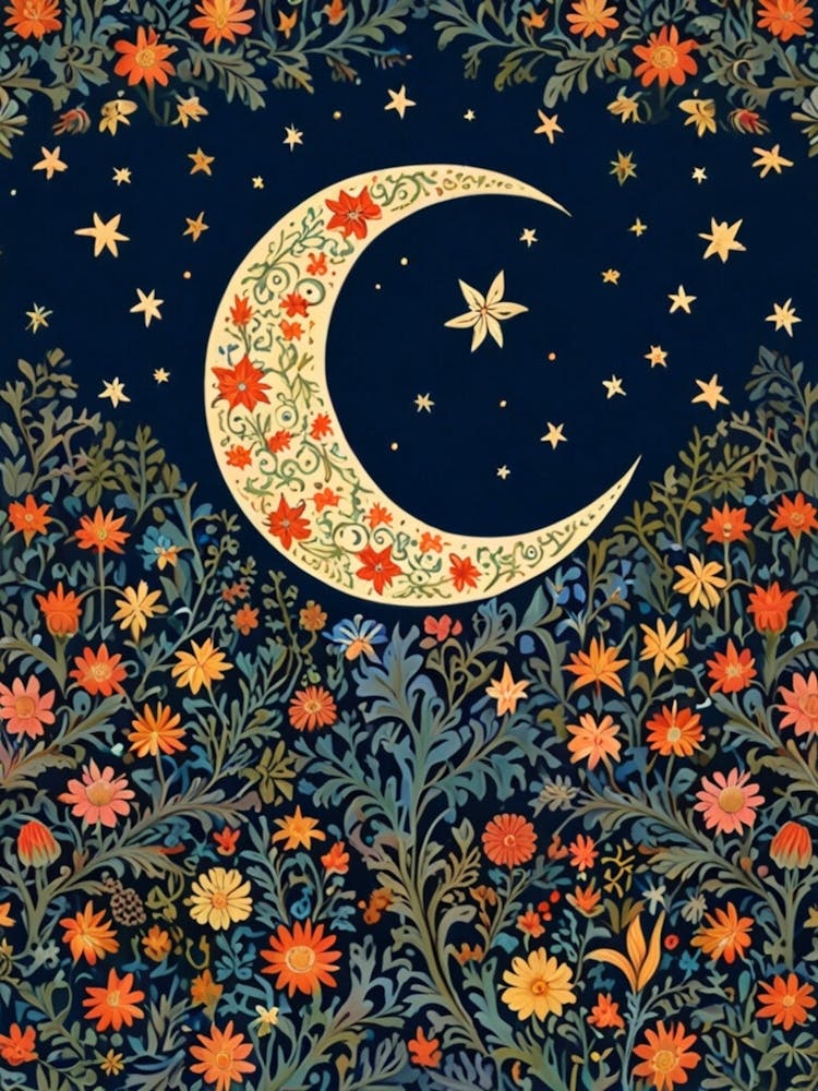 William Morris Moon And Flowers 20