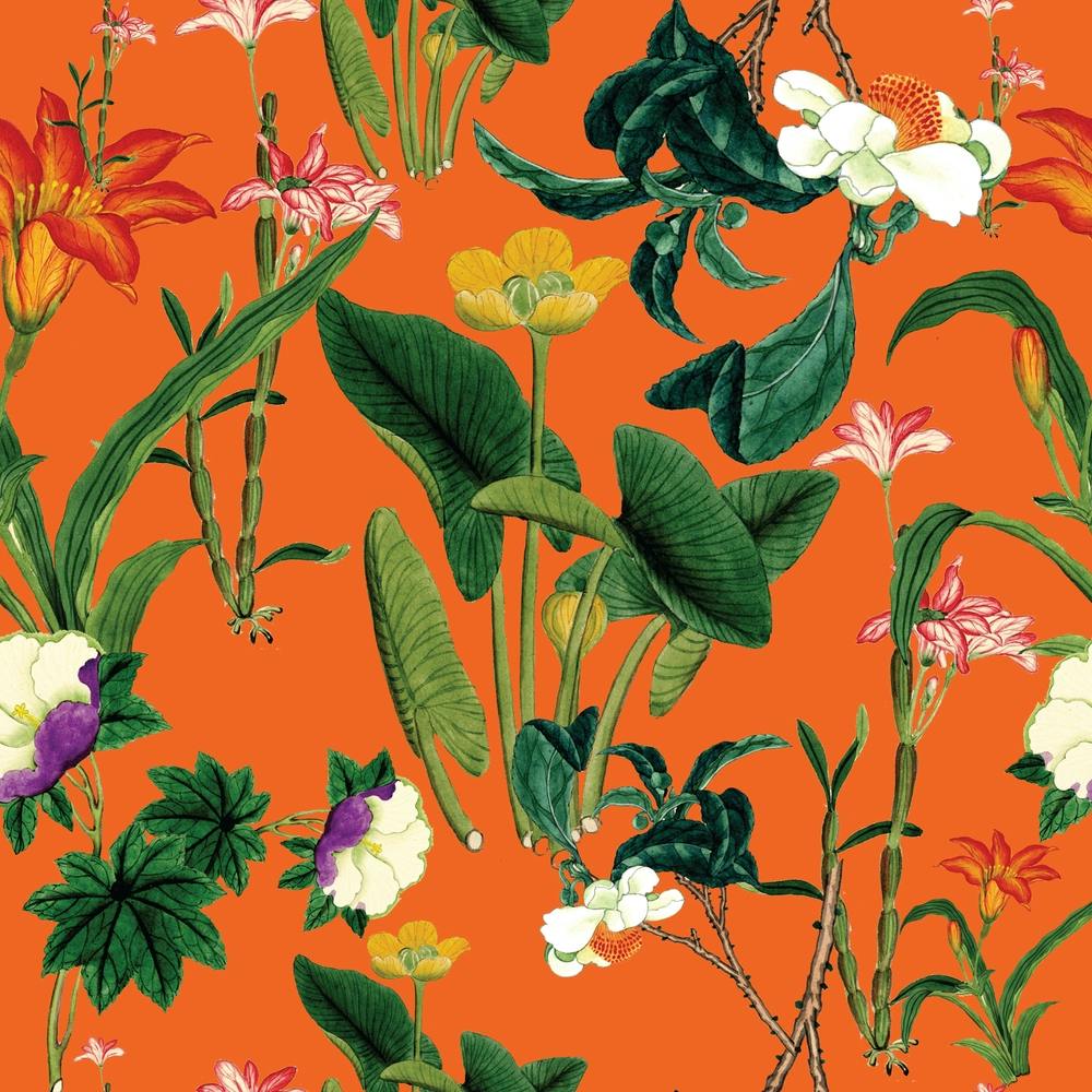 Vintage Floral Orange