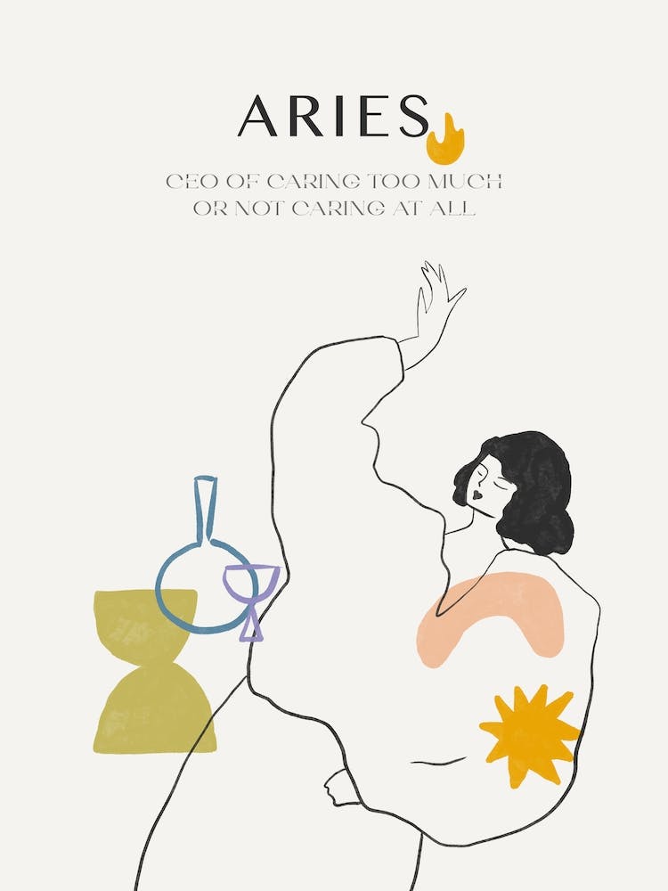Aries Zodiac Sign One Line
