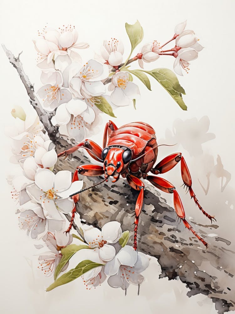 Hermit Crab, Japanese Brush Painting, Ukiyo E, Minimal 3