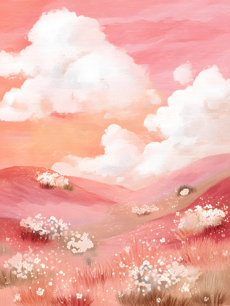 Herrliche Ruhige Hügellandschaft in Pink 17