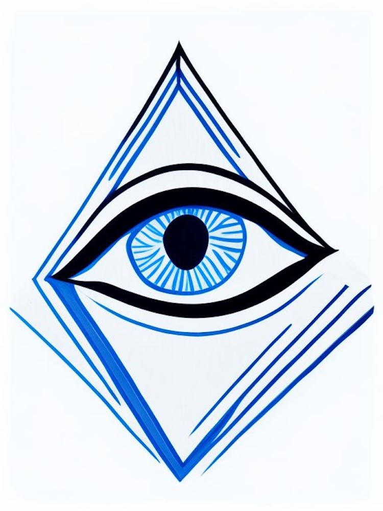 Psychic Abilities, Symbol, Third Eye Blue & White 4