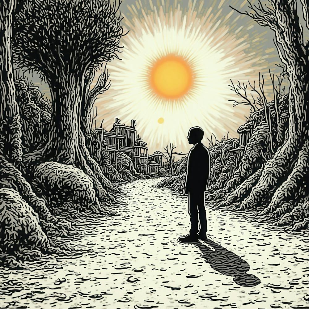 Man Standing On A Path