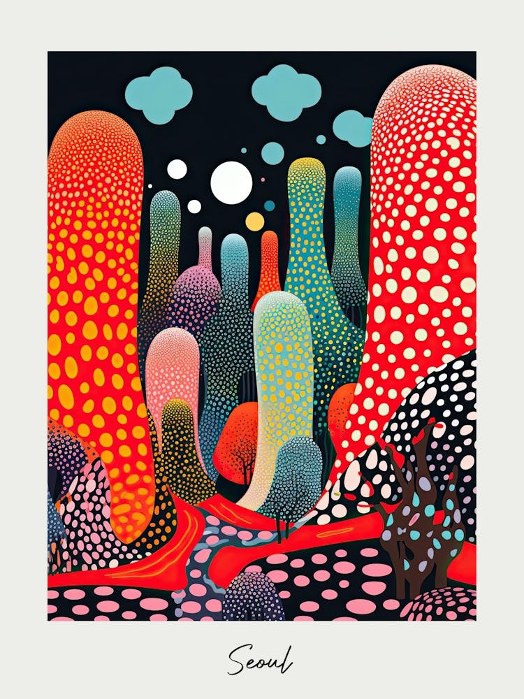 Poster Of Seoul, Illustration In The Style Of Pop Art 4