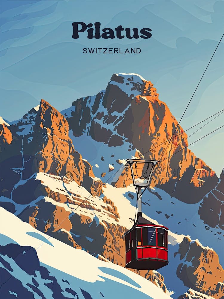 Mount Pilatus Switzerland Digital Travel Art
