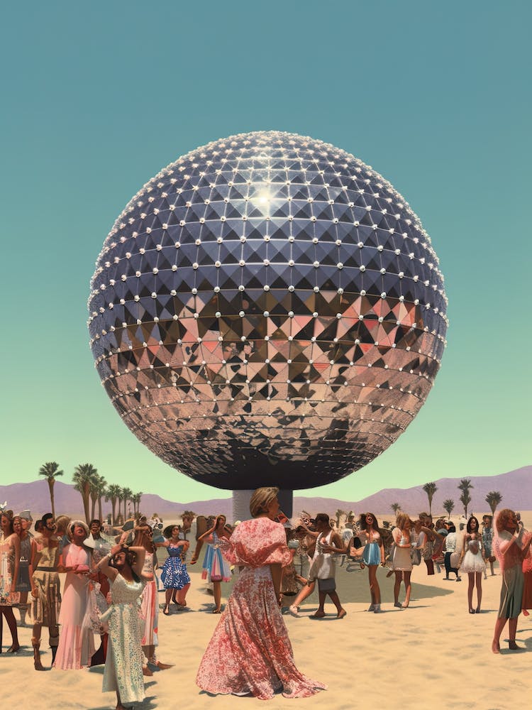 Giant Disco Ball Party In The Desert 3