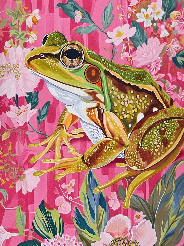 Floral Animal Painting Frog 4